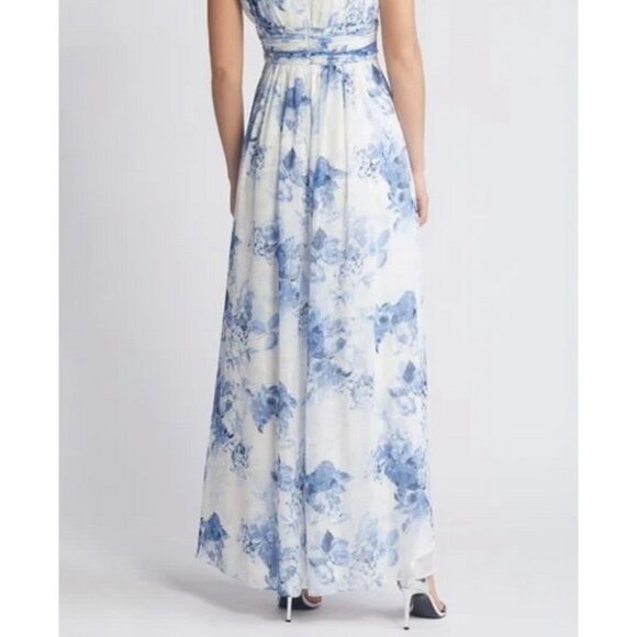 Eliza J Blue and White Floral Maxi Dress - Picture 6 of 9